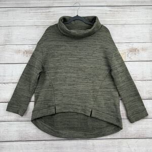 Saturday Sunday Anthropologie High Low Turtleneck Sweater Womens Medium Green